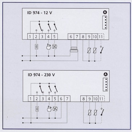 Схема подключения контактов контроллера Eliwell ID 974